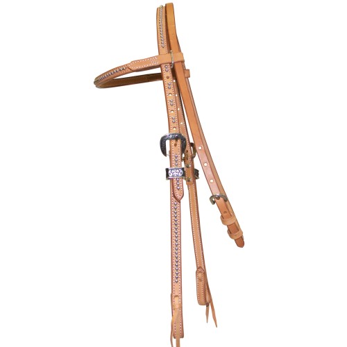 Fort Worth Silver Dot Headstall Natural